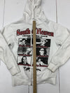 South Of Heaven Womens White Graphic Print Full Zip Jacket Size Small