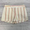 Loft Cream Pink Yellow Stripes Shorts with Pockets Women Size 8 NEW
