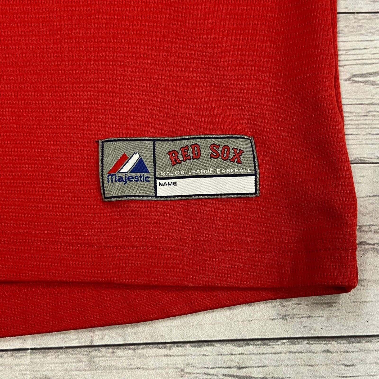 Retro Majestic Boston Red Sox MLB Red Navy Pullover Jersey Adult