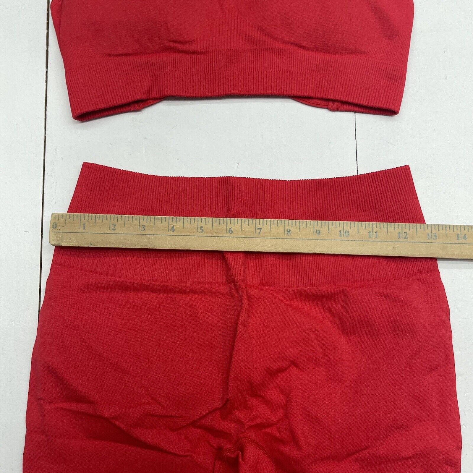 Suuksess Red Ribbed Athletic Outfit Set Women's Size Large New