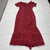 Cinq A Sept Michelle Red Floral Ruffle MIDI Dress Women’s Size 0 $395