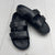Women’s Black Double Buckle Strap Slip On Slide Sandals Size 41 US 9.5