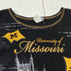 Vintage P Michael Black MU Missouri Tigers NCAA 3/4 Sleeve Shirt Women Size XL