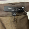 Lafayette 148 Brown Coated High Rise Denim Pants Women Size 14