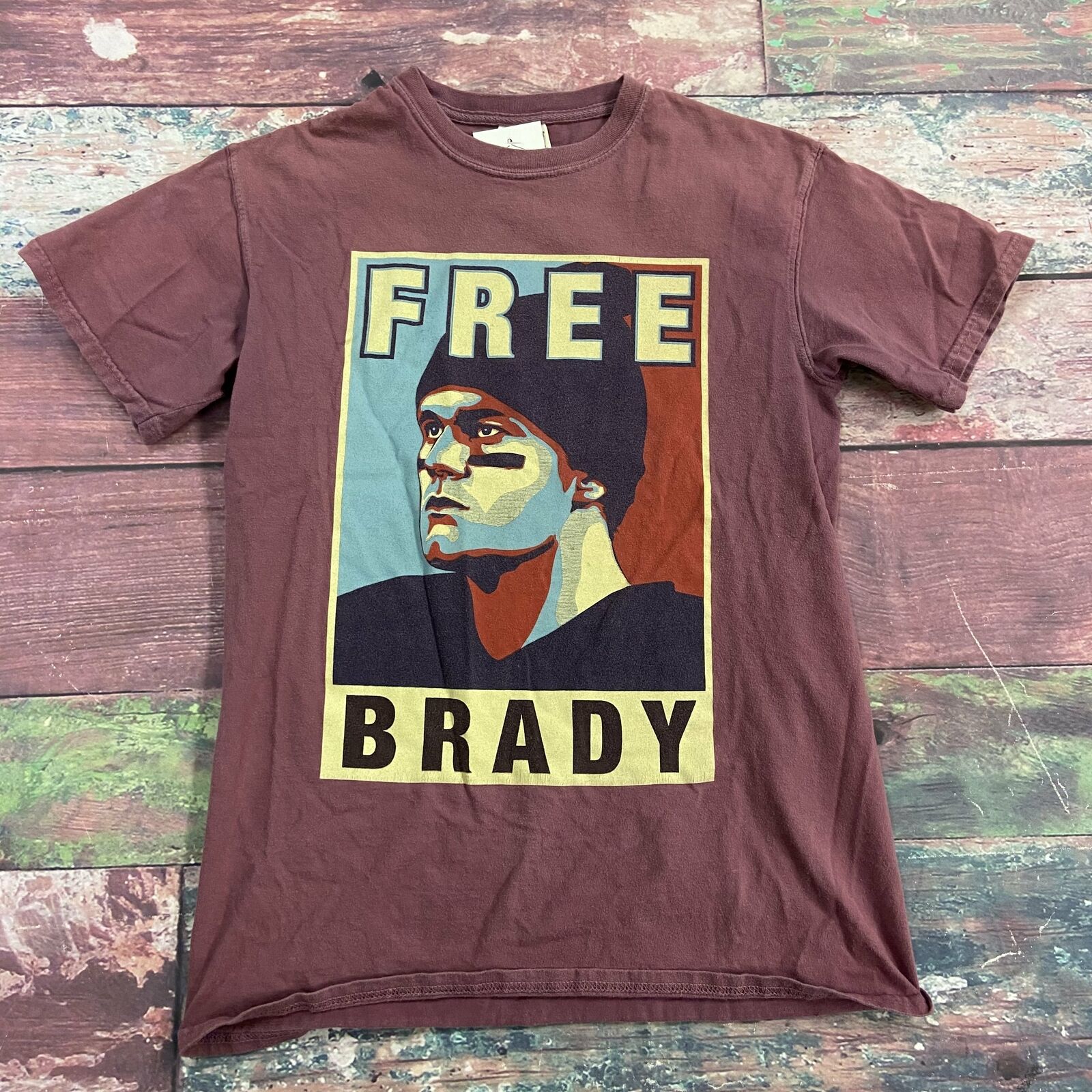 Free Tom Brady Comfort Colors Mauve T-Shirt Men Size Small *