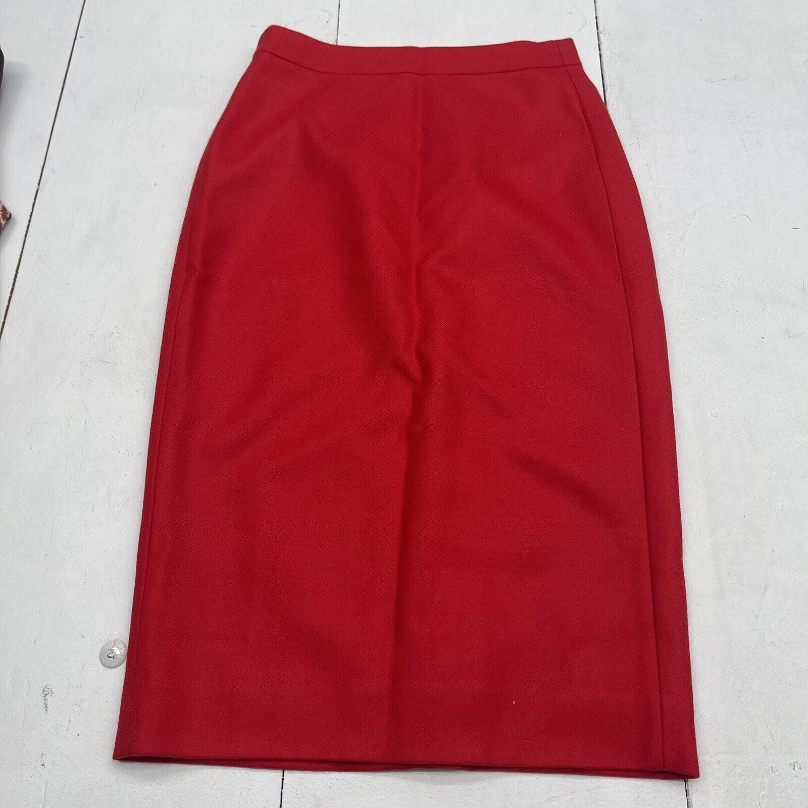 J Crew No 3 Pencil Skirt Double Serge Wool Red Women’s Size 2 New $178