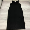 Eileen Fisher Black Sleeveless Body Con Scoop Neck Long Dress Women Size L NEW