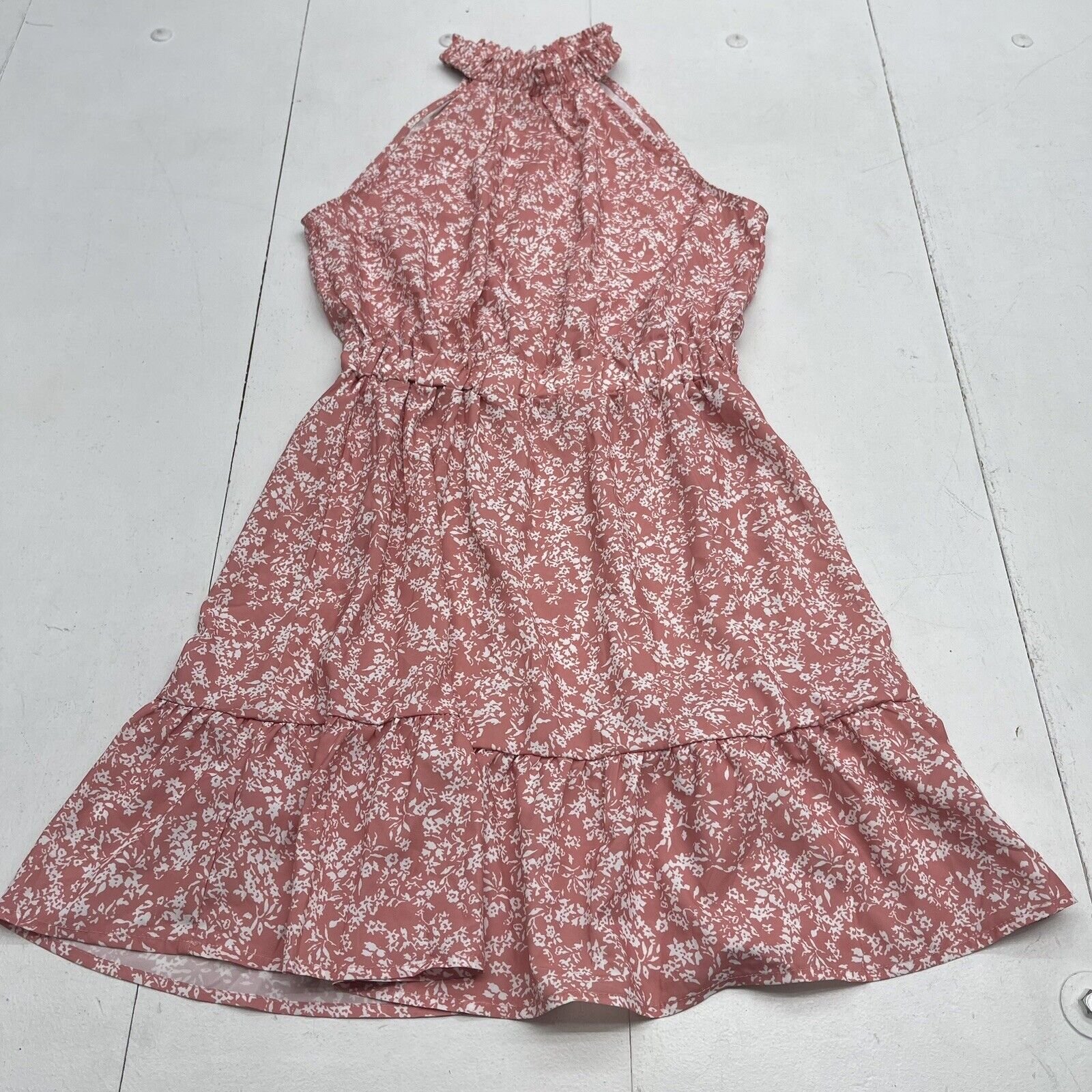 Women’s High Neck Pink Floral Dress Size Small