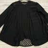 Free People Black Button Up Long Sleeve Shirt Blouse Lace Back Women Size L NEW