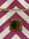 Dooney and Bourke Pink White Chevron Letter Carrier Crossbody Handbag Purse*