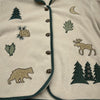 Vintage Christopher &amp; Banks Fleece Moose Bear Button Front Sweater Women’s L