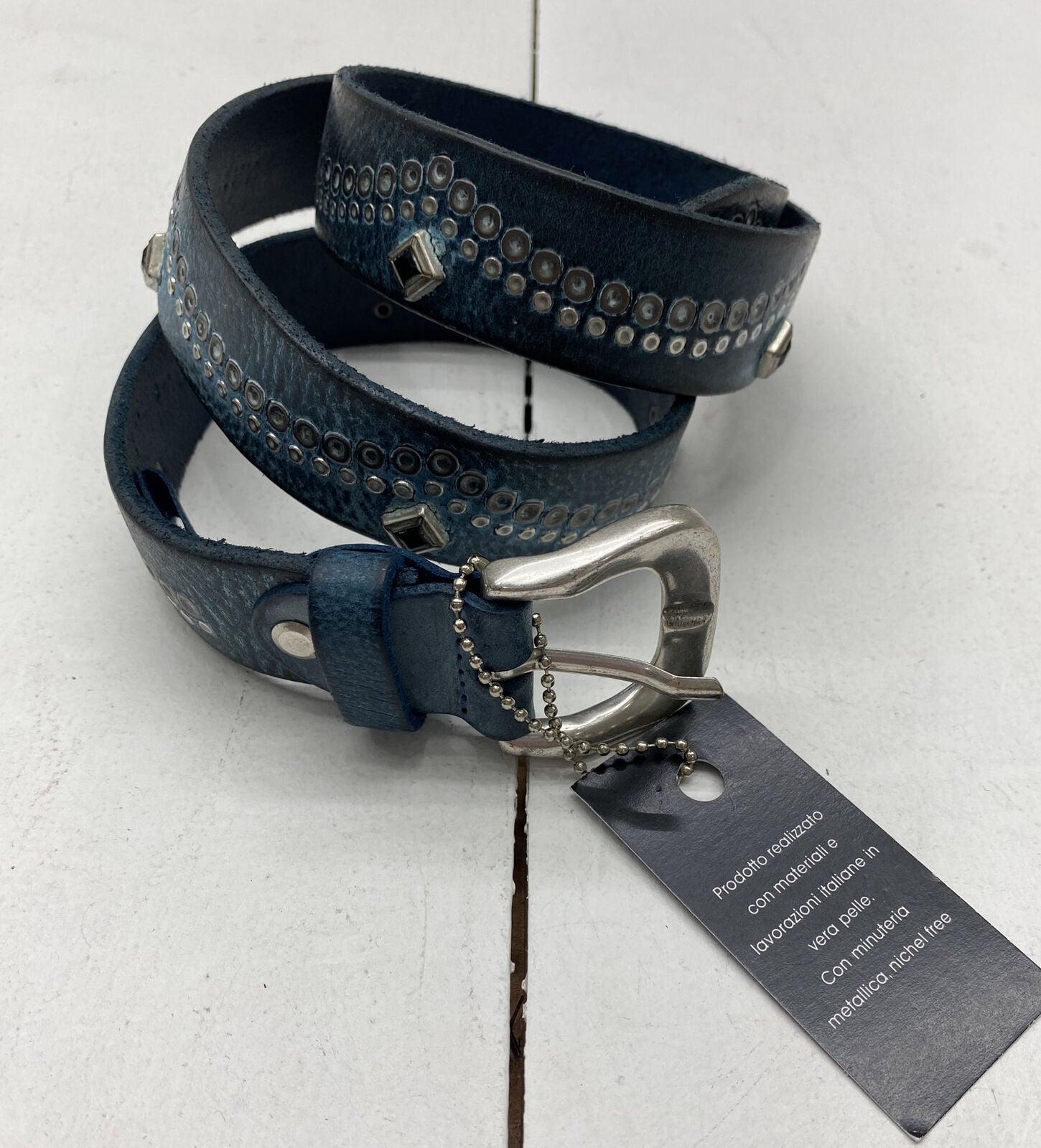 Mari Delli 105031-M-Blue Studded Belt 90 Women Size Medium New - beyond  exchange | Gürtel