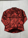 Coofandy Mens Black Red Paisley Print Long Sleeve Button Up Shirt Size Medium