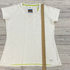 Under Armour White Active Short Sleeve T Shirt Women Size XL Semi Fitted NEW