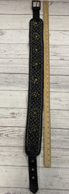 Ibisco Leather/Cuir Black Beaded Sequin Belt NWT Retail $295 Made in India M\L