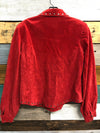 Vintage Women’s Montanaco Beautiful Red Suede Leather Jacket Studded Medium