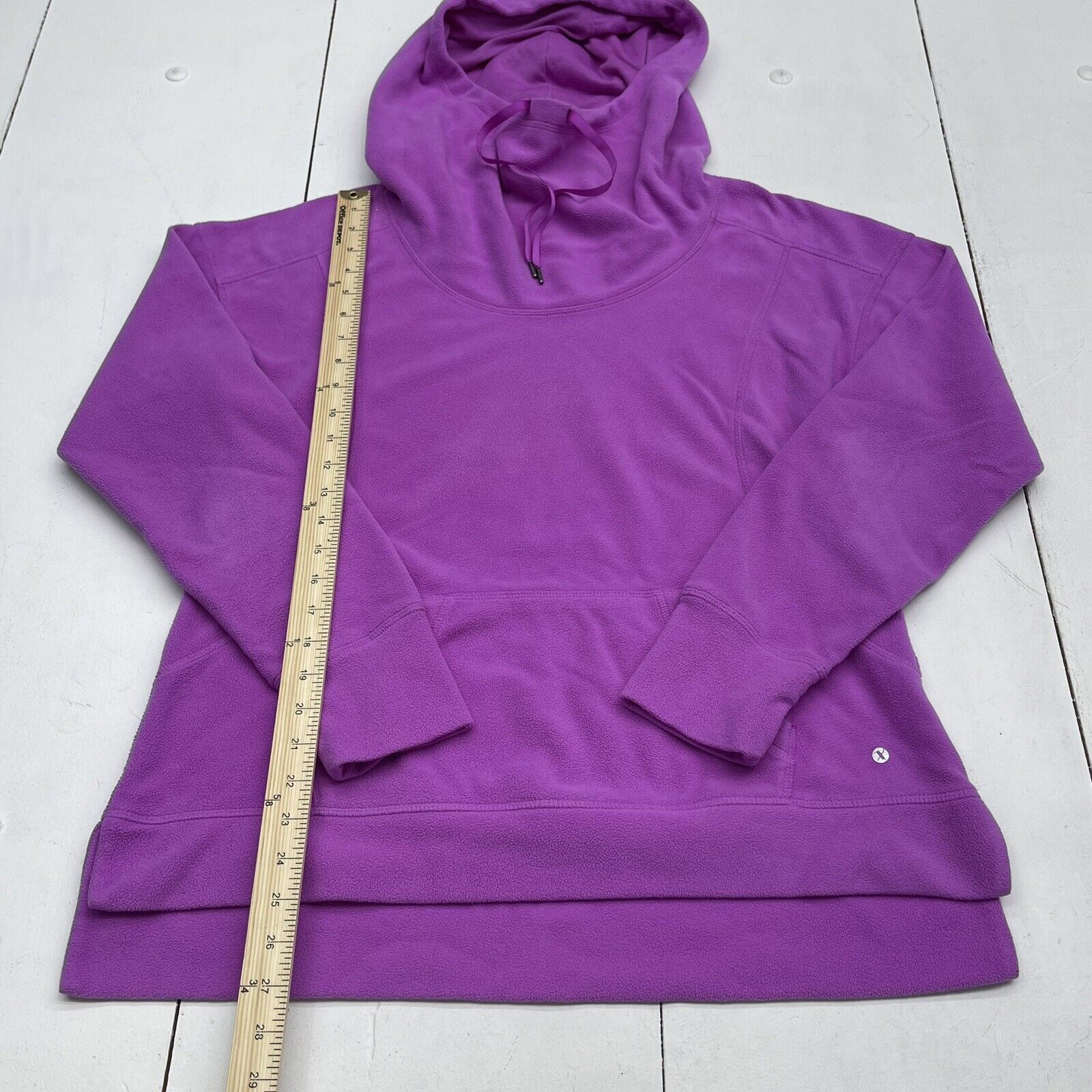 Xersion Purple Fleece Cowl Neck Hoodie Women's Size Medium