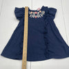 Tommy Bahama Navy Blue Ruffle Floral Embroidered Dress Infant Girls Size 5T