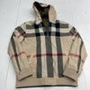 Burberry Green Reversible Check Hooded Jacket Youth Boys Size 14