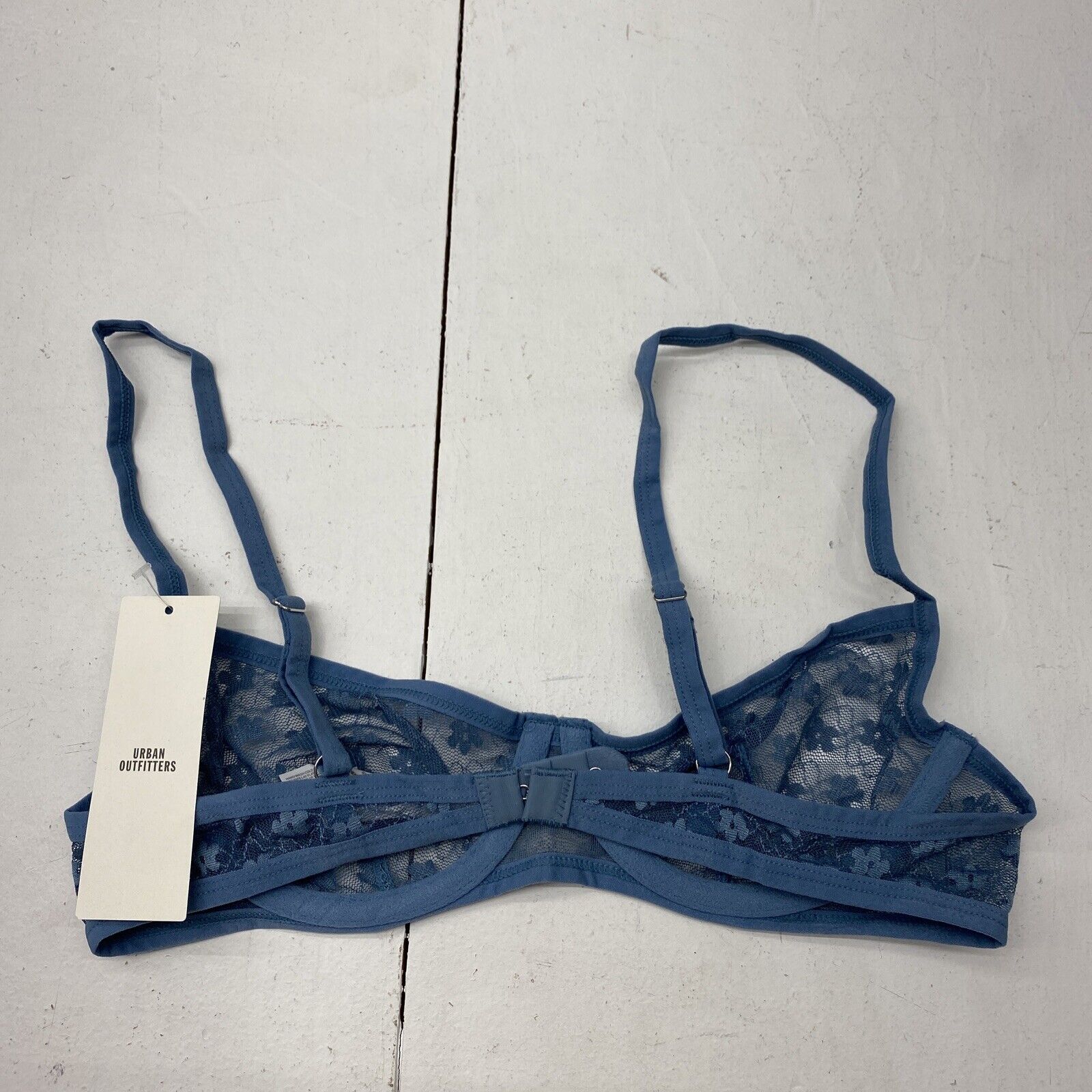 Out From Under Contrast Lace Bralette - Blue L at Urban Outfitters