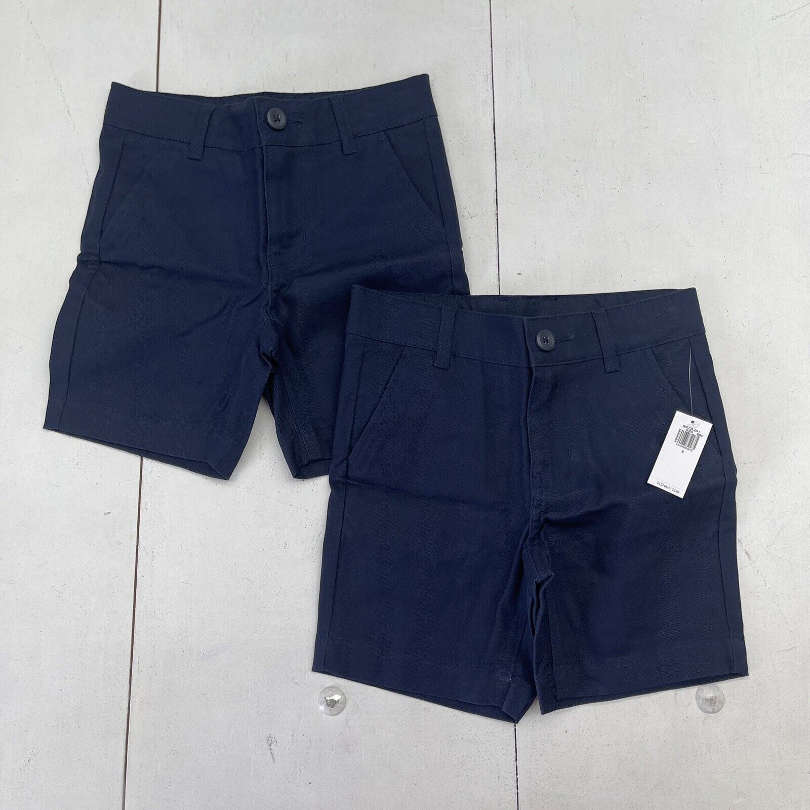 Old Navy Built In Flex Straight Uniform Shorts 2 Pack Blue Youth Boys Size 5 New
