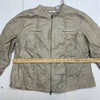 Chicos Womens Khaki Twisted Modern Delecia Zip up jacket size 3