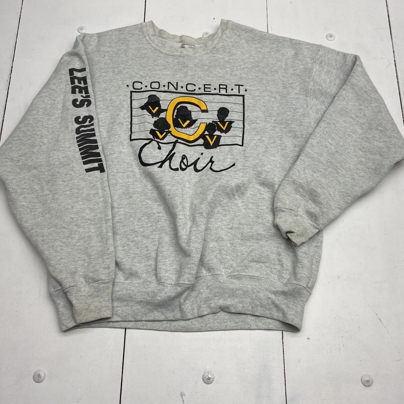 Vintage FOTL Gray Graphic Choir 1992 Crew Sweatshirt Adult Size XL USA Made