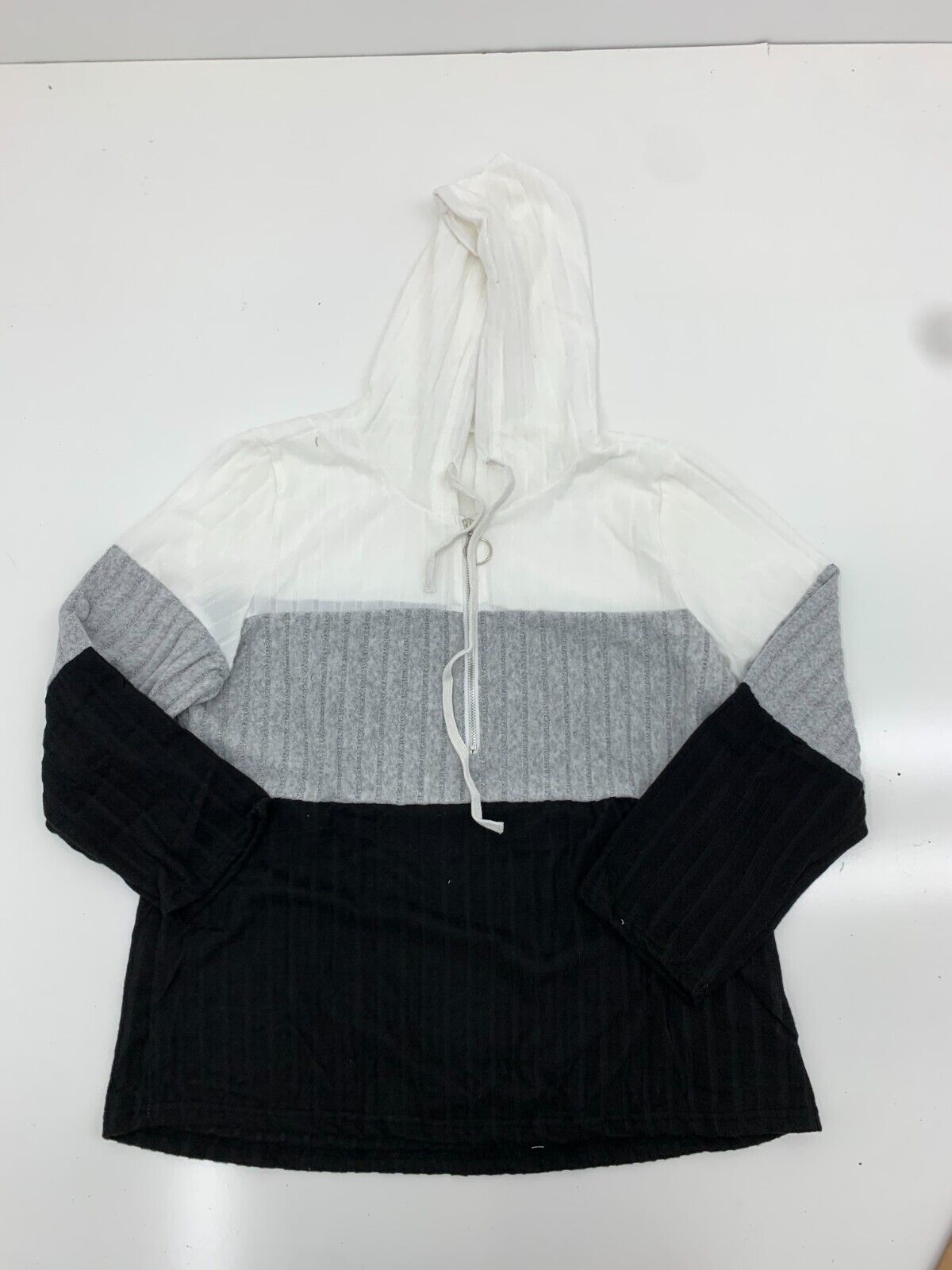 Shein Womens Black Grey White 1/4 zip Jacket Size XL