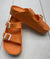 Charlotte Russe Orange Platform ￼Double Strap Slides Sandals Women’s Size 10*