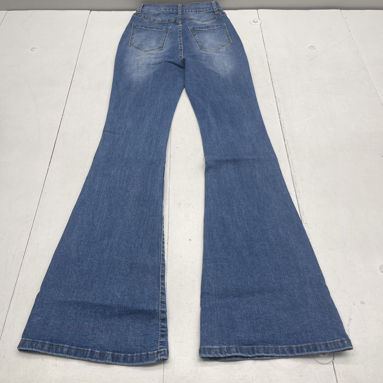 SHEIN Blue Denim High Rise Bell Bottom Jeans Women's Size 27 New