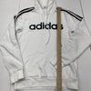 Adidas FI0806 Hoodie Essential 3-Stripe Logo Pullover White/Black Logo Mens Sz S