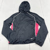 Nike Black Satin Embroidered Logo Zip Up Jacket Women’s Size Large