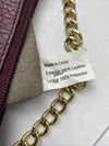 LODIS Burgundy ￼Pebbled Leather Gold Chain Convertible Crossbody Purse