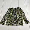 Monoplaza Camisa Bosco Black Green Animal Print Long Sleeve Women’s Size Medium