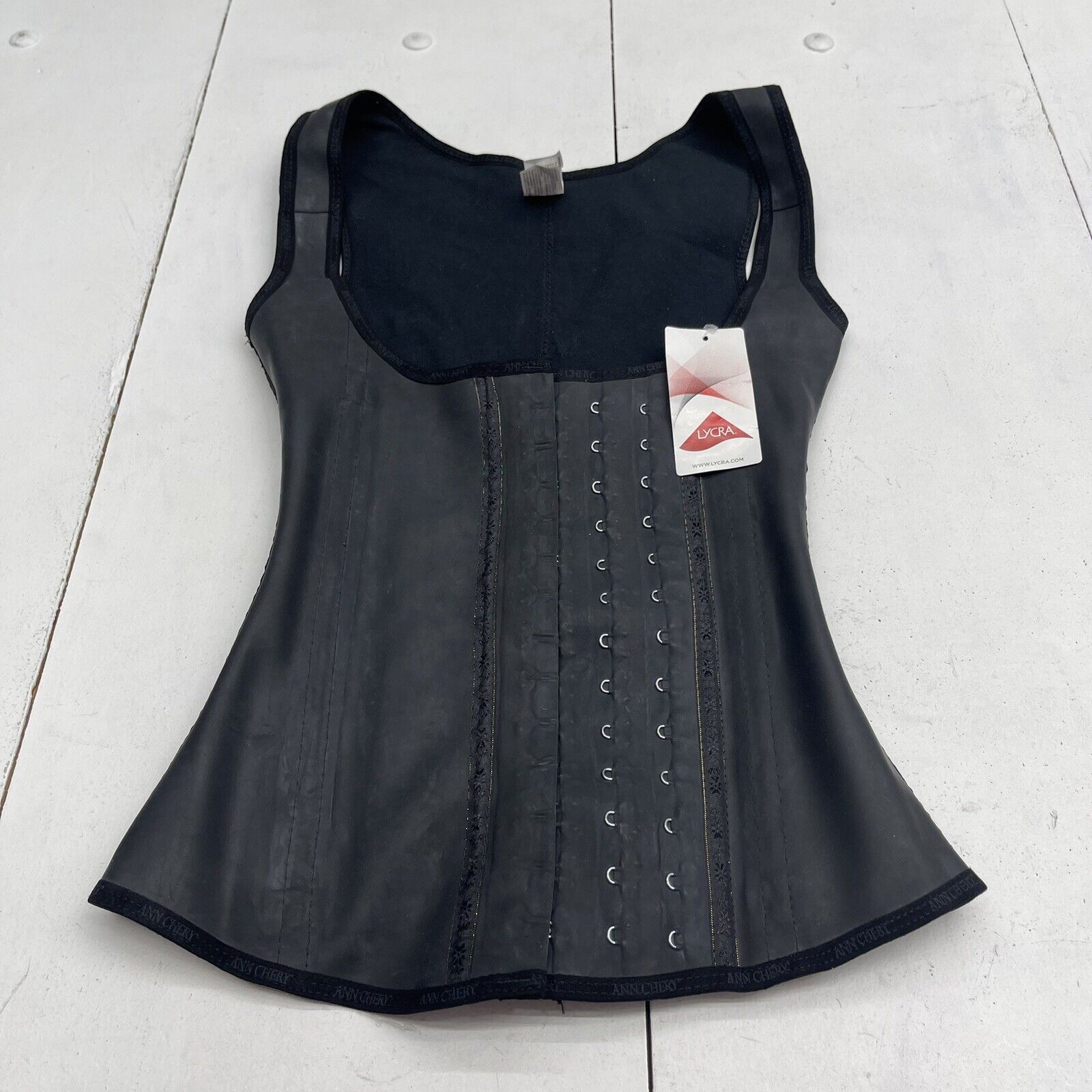 Ann Chery Black 3 Hook Latex Vest Waist Trainer Women's Size 32 New -  beyond exchange