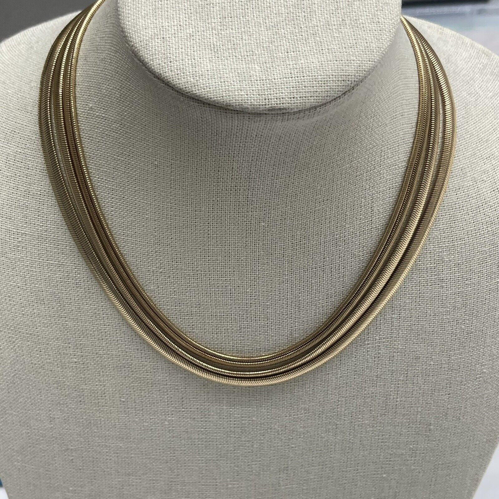 Sugarfix Gold Multi Strand Snake Chain Necklace