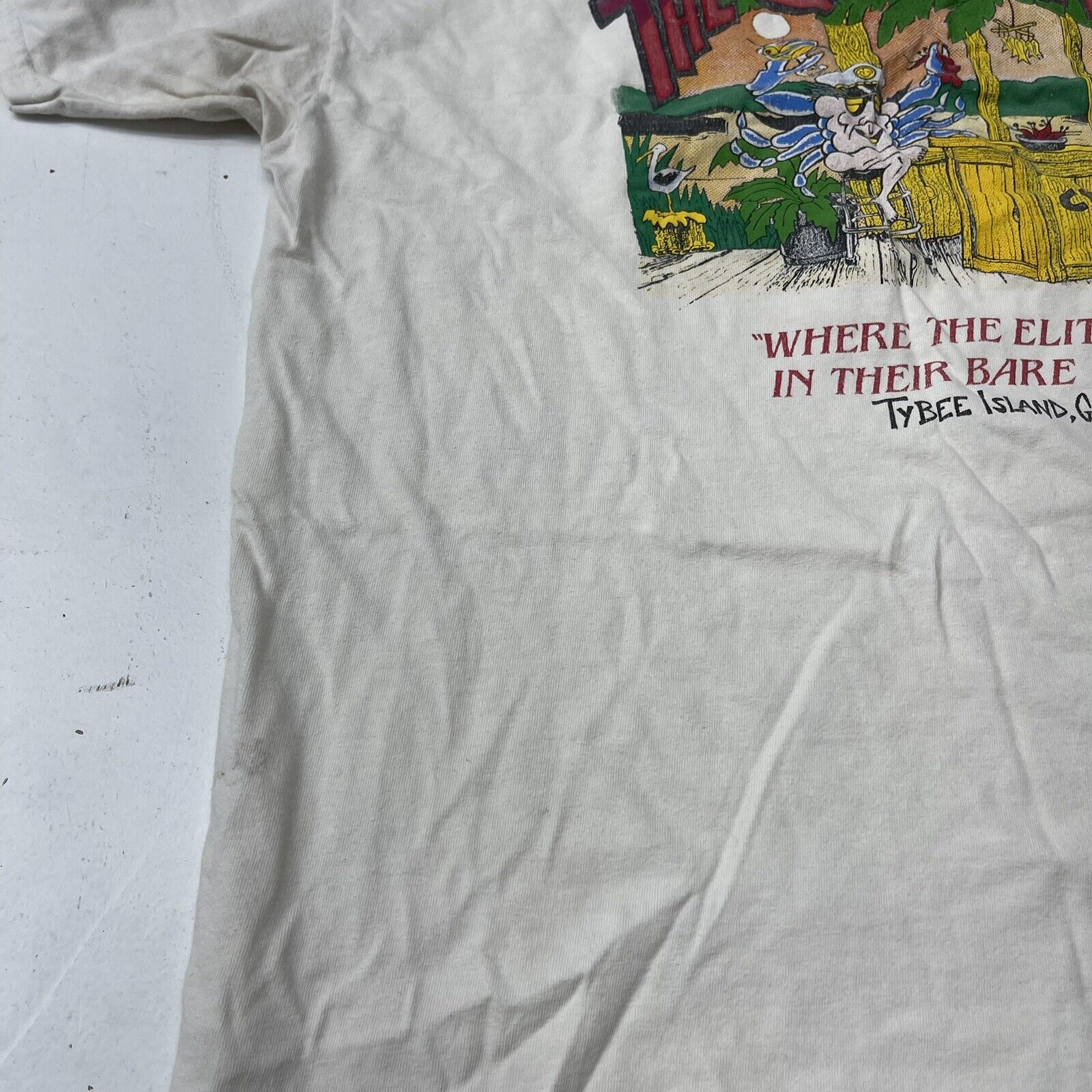 Vintage Hanes White The Crab Shack Tybee Island Graphic T Shirt