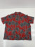 Caribbean Mens Red Palm Tree Button Up Short Sleeve Size 3XB
