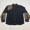 Vintage Rebark By Lynch Black Long Sleeve Button Up Size Large