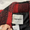 American Eagle AEO Red Plaid Sherpa Oversized Pullover Sweater Women’s Size XS *