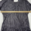 Trouve Gray Metallic Long Sleeve Shirt Blouse Open Center Back Women Size L NEW