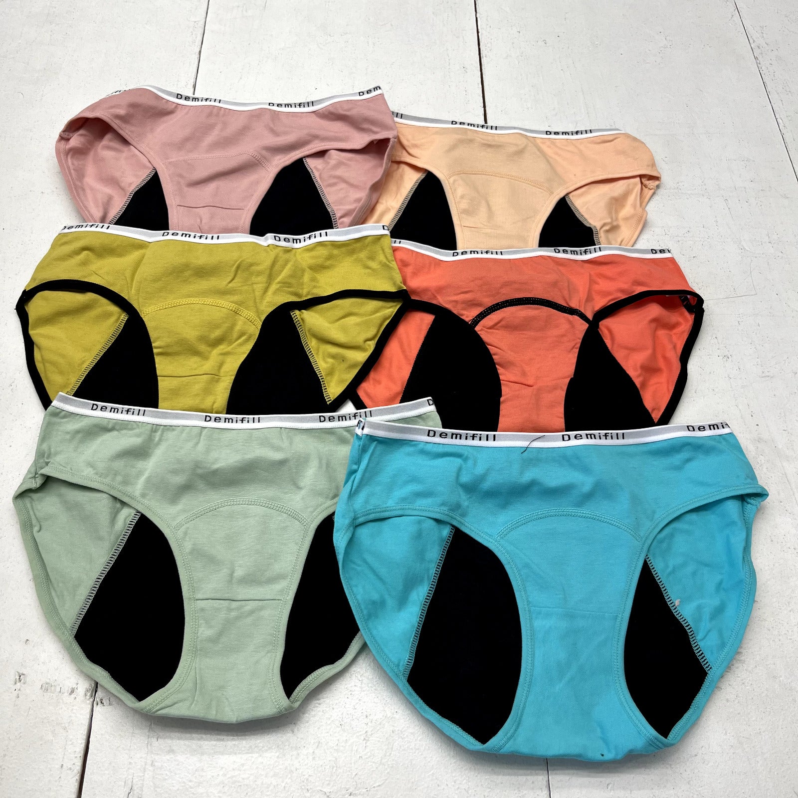 Demifill 6 Pack Assorted Period Brief Underwear Girls Size Small (10-1 -  beyond exchange