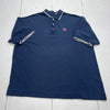 Vintage Vesi Sportswear Navy Blue KU Embroidered Polo Mens Size XL